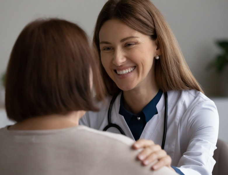 female doctor smiling to patient